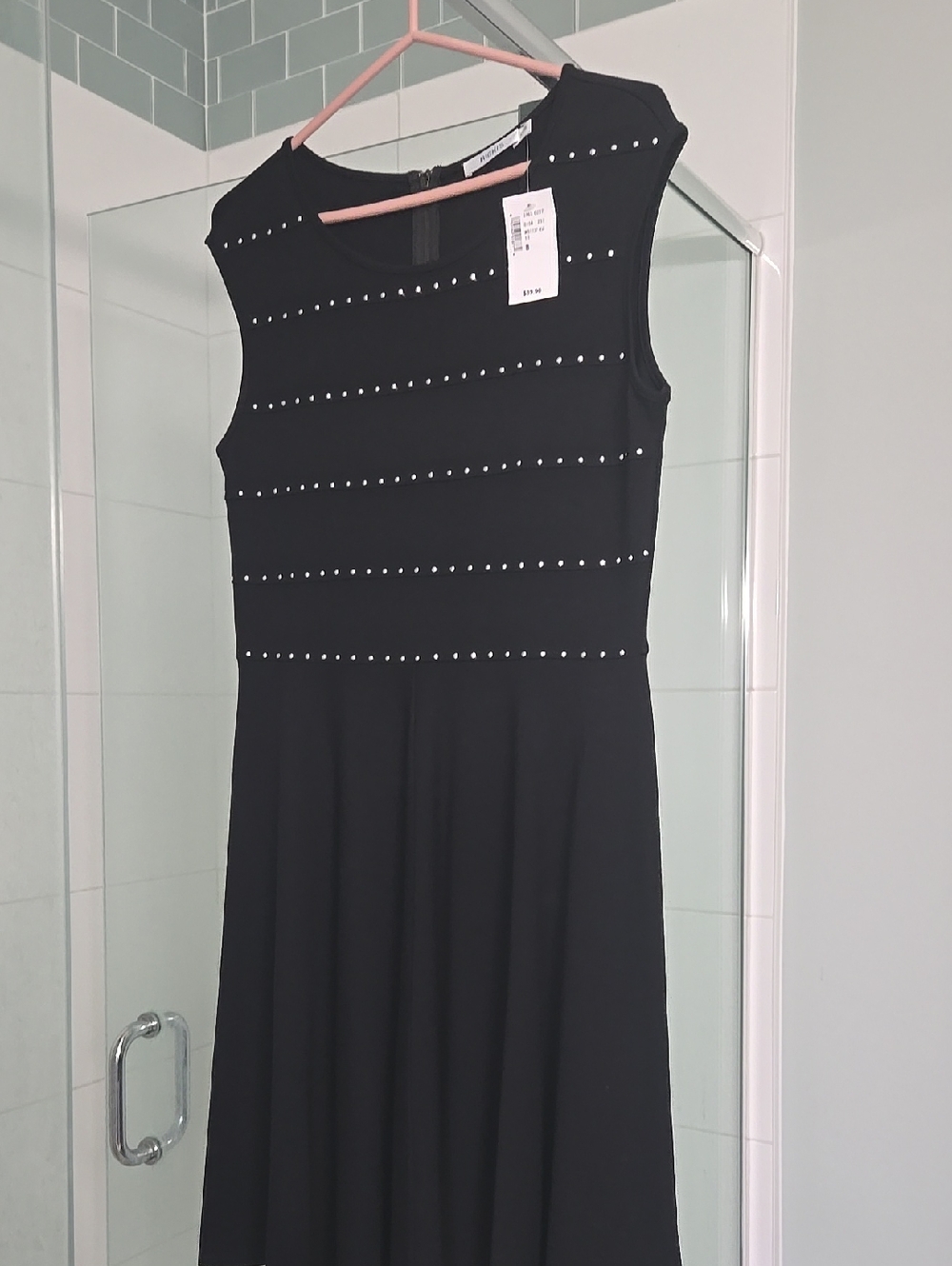 Ricki's Black Sleeveless Midi Dress with Silver Stud Rows